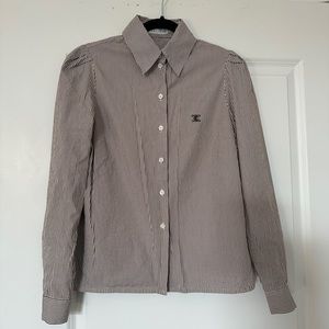 Vintage celine cotton striped shirt - size xs